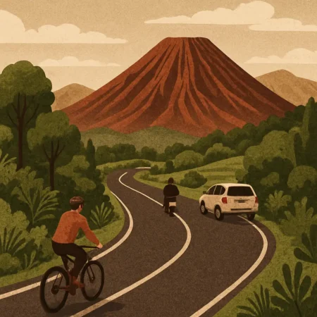 Aktivitas Seru Menyusuri Jalan Raya Kaki Gunung Bromo